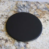 Black Bonded Leather Coaster, Round